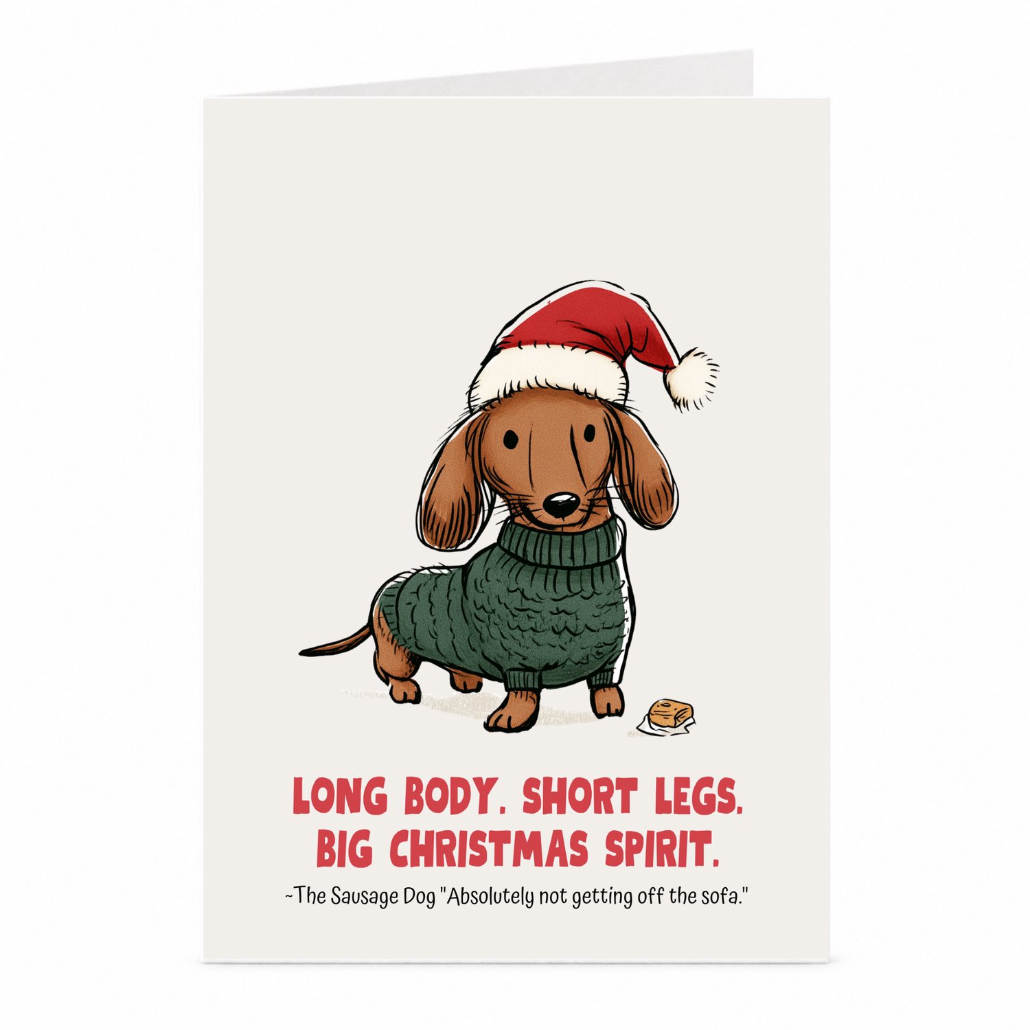 JustTheCardGuy Teckel kerstkaart - Voor hondenliefhebber - A6