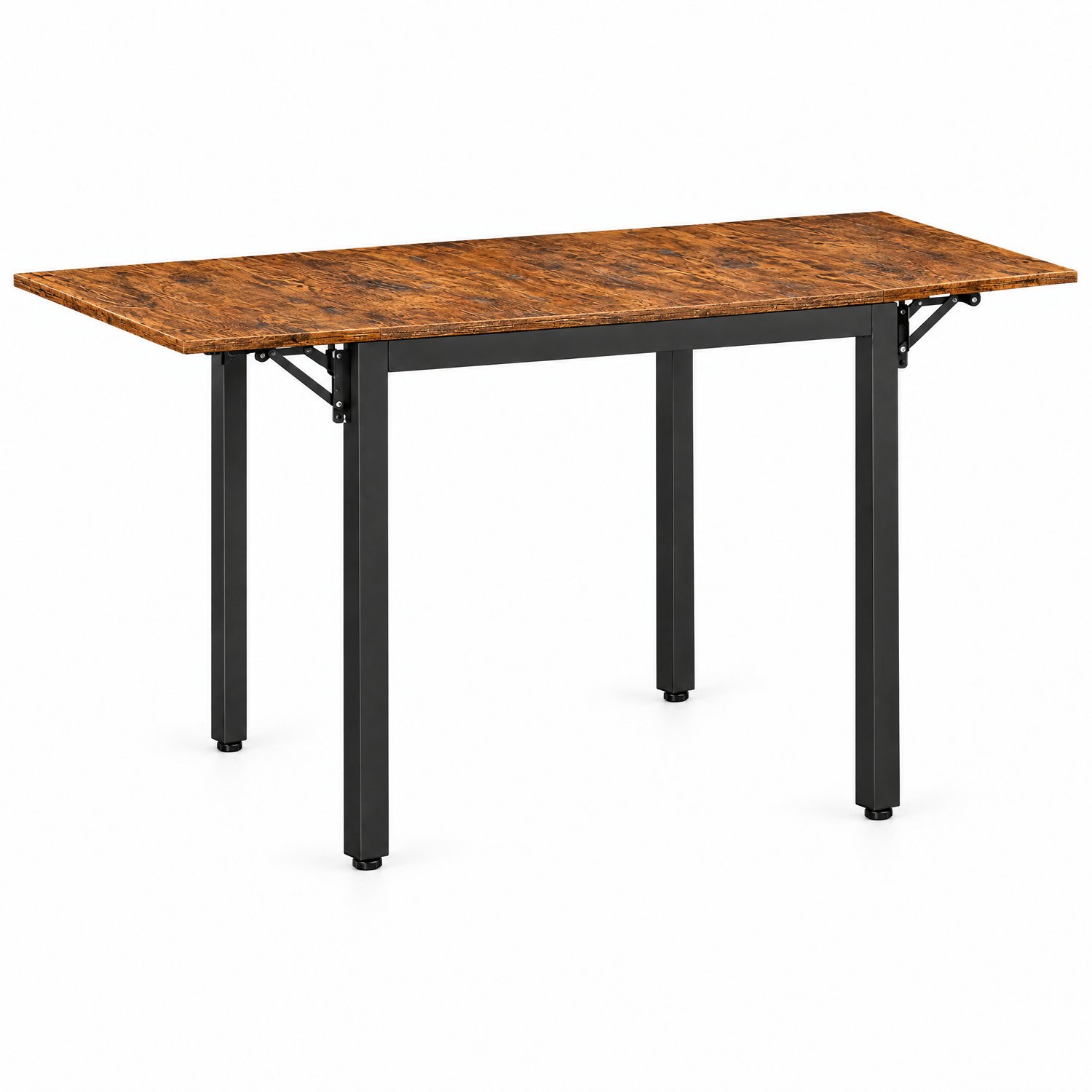 Inklapbare Eettafel – Keukentafel voor 2 tot 4 Personen – Klaptafel met 2 Neerklapbare Zijbladen – 3 Standen: 76 / 98 / 120 cm – Ruimtebesparend voor Kleine Ruimtes, Studio & Appartement – Vintage Bruin – Monza Home