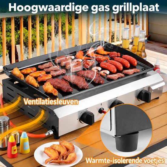 Lifero BBQ - Gas Barbecue - Grillen - Gasbarbecue - Barbecues - Buitenkeuken 7.2 kW - Grill 3 Branders - Koken Tuin - Vetopvangbak van Borvat — afbeelding 3