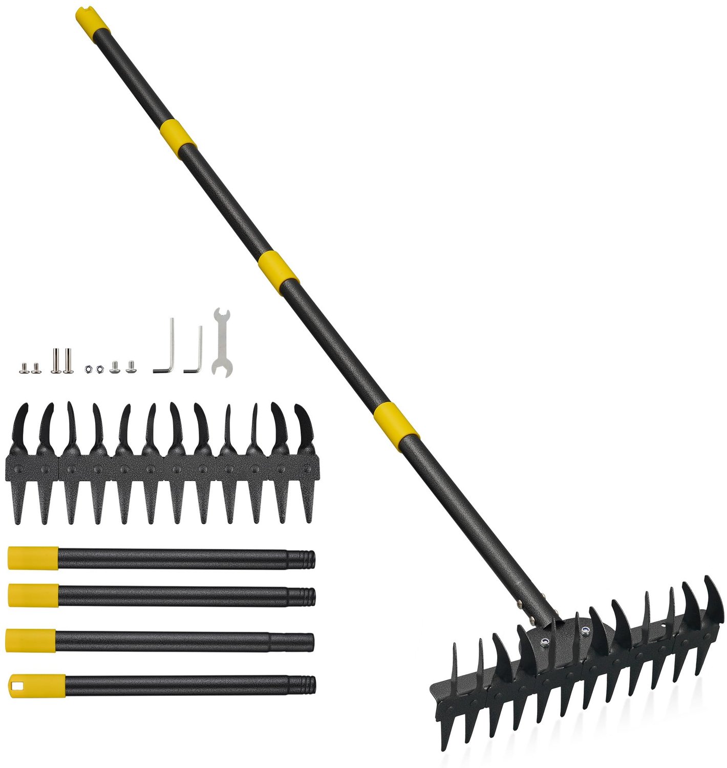 Tuinhark met Handvat - 190 cm Hark voor Bladeren, Grond en Onkruid