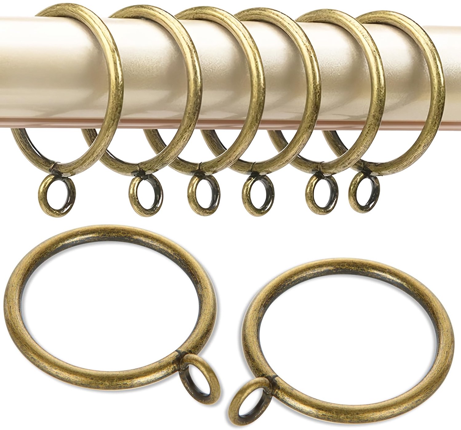 Bronzen Metal Curtain Rings, Set van 24 voor Gemakkelijk Glijden