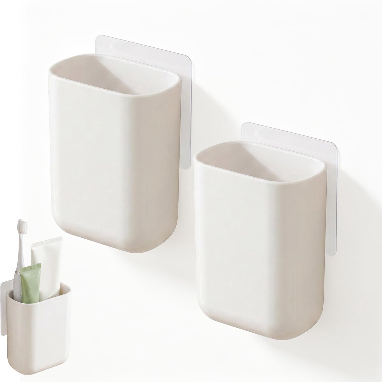 Set van 2 Wandhouders Zonder Boren voor Badkamer en Make-up