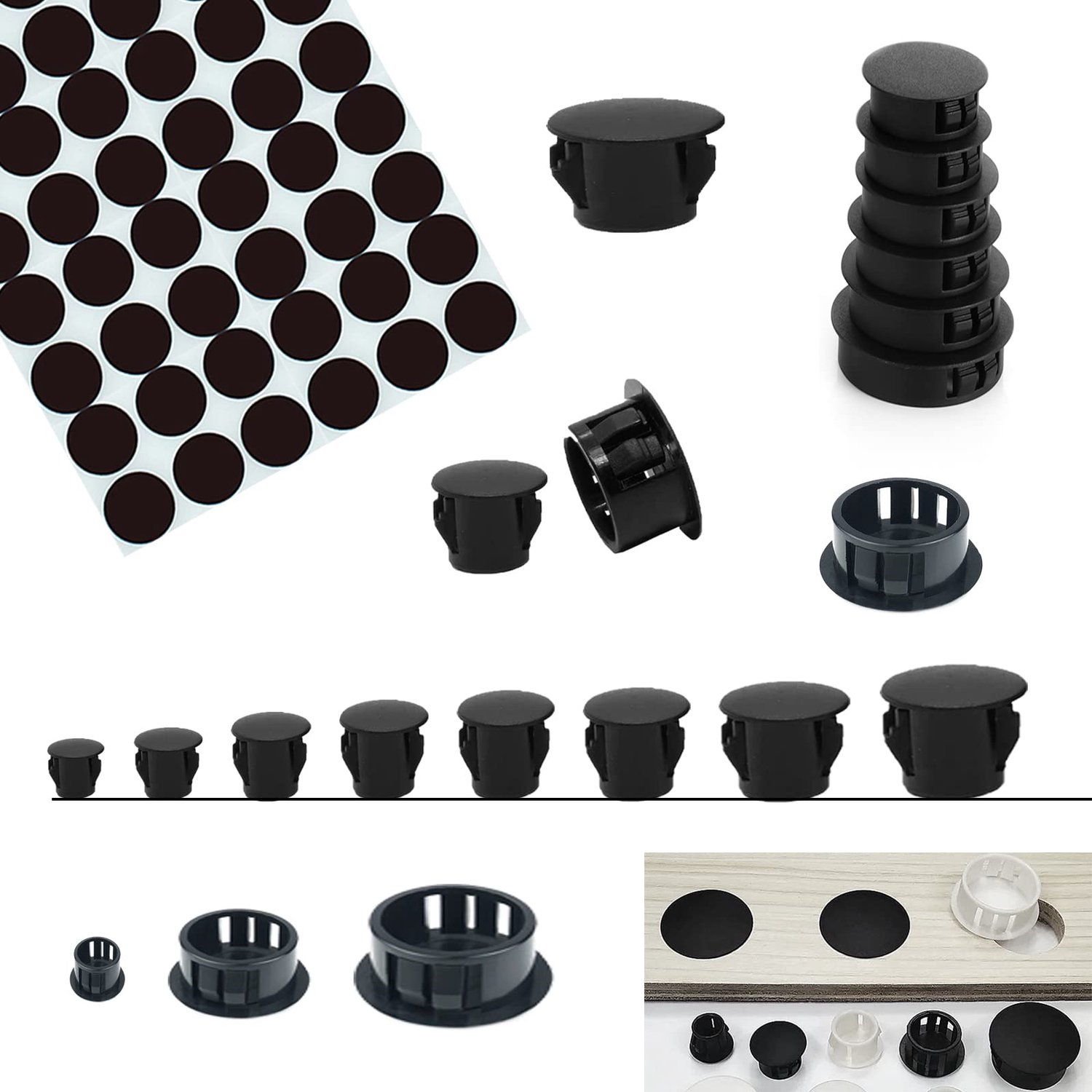 Plastic Gatenstoppen voor Meubels en Apparaten (Set van 21 mm)