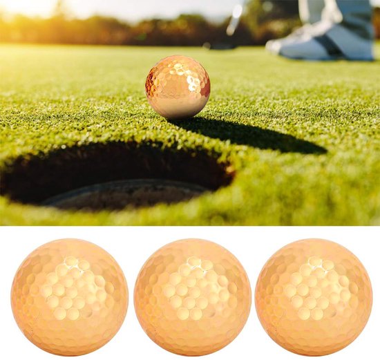 Golfballen 4 stuks - Hoge zichtbaarheid - Verguld - Luxe - Golftraining - 42,67 mm - 42,93 mm - Oefengolfballen — afbeelding 4