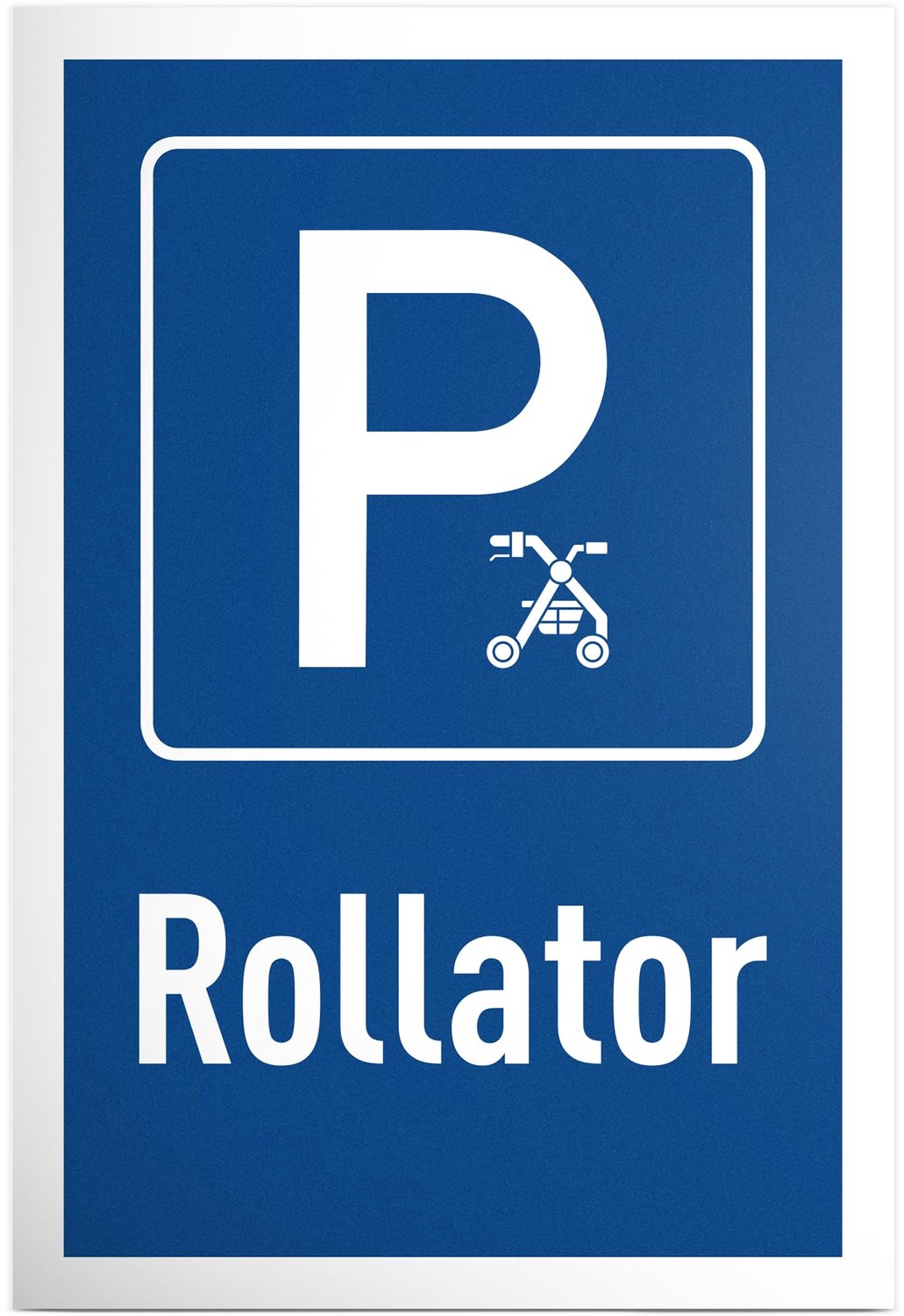 Grappig Parkeerplaats Bordje 'Parkeerplaats rollator' 30x20cm Plastic