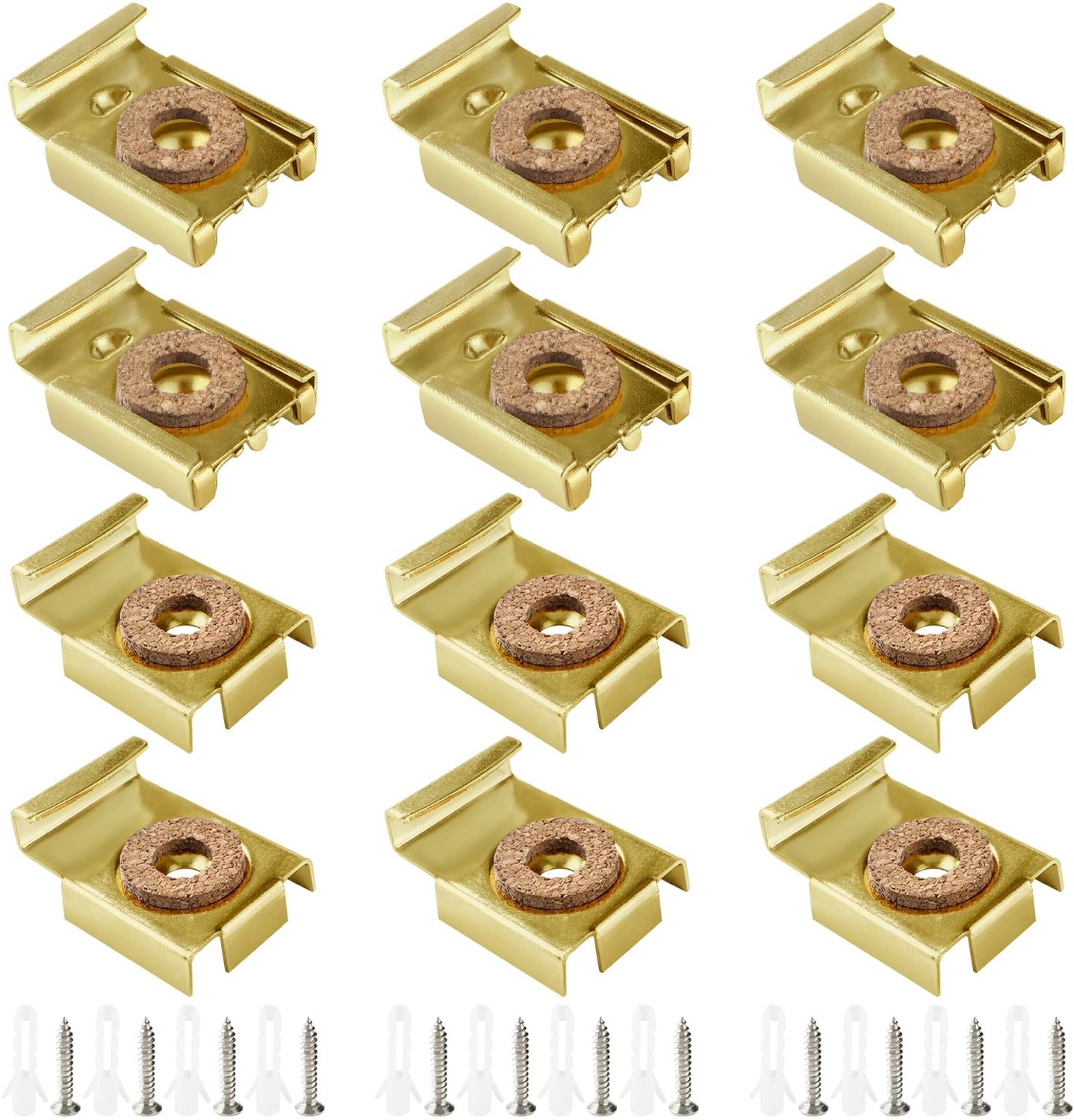 12 Stuks Spiegels Bevestigingsclips met Schroeven