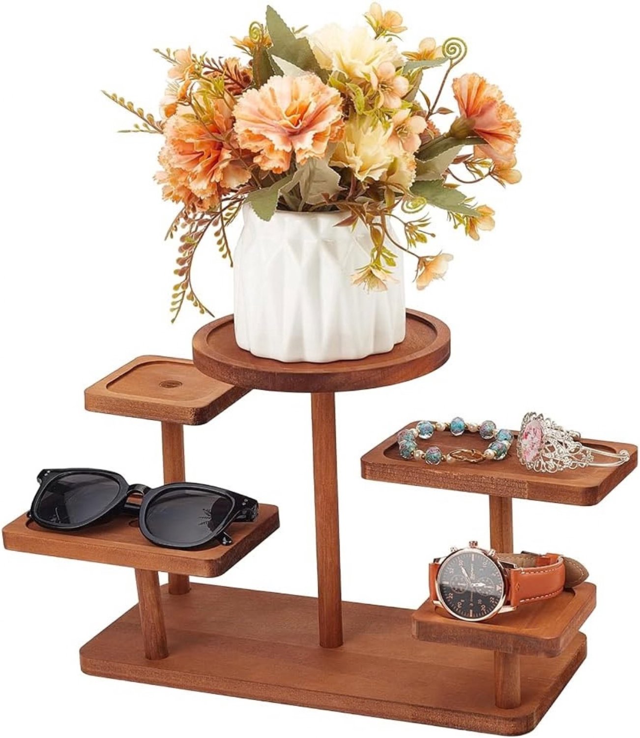 Plantentafel - Plantenstandaard voor Binnen - Plantenzuil - 5 Lagen - Bruin