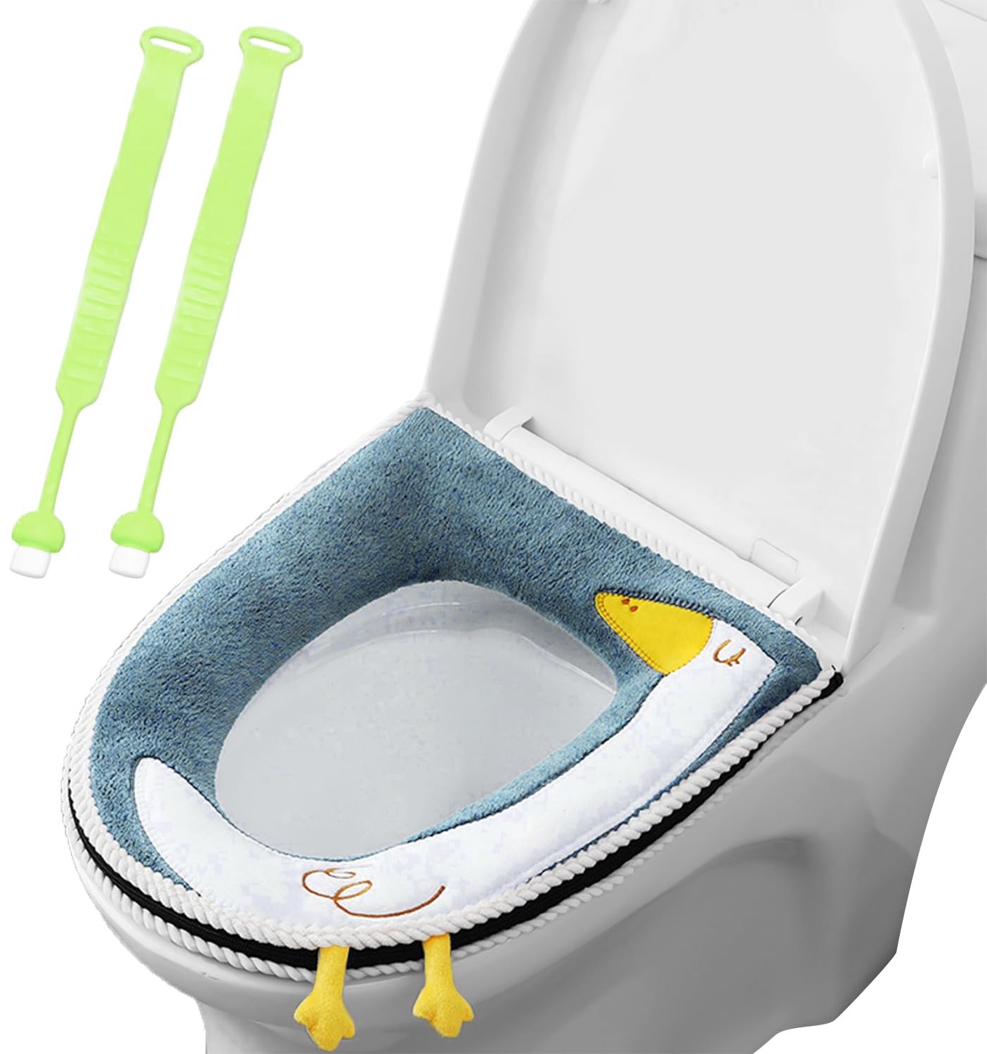 Cartoon Toiletzitting met 2 Lidlifters