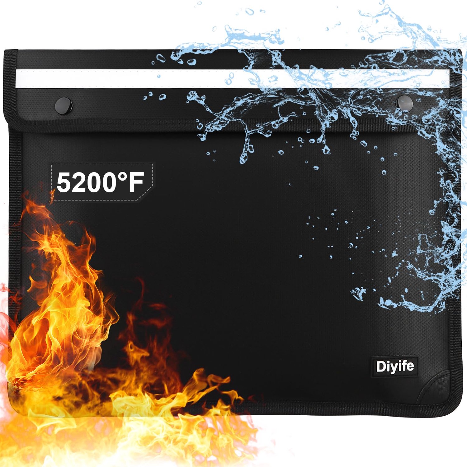 Brandwerende Documententas met Reflecterende Strips