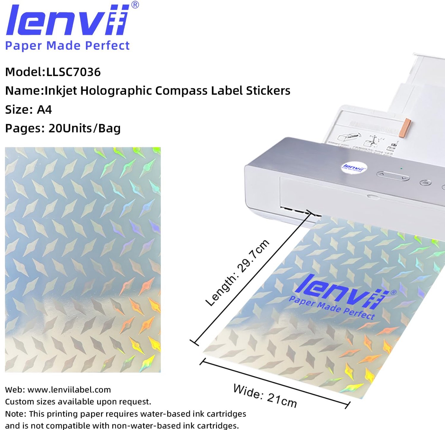 A4 Holografische Etikettenstickers voor Inkjetprinters