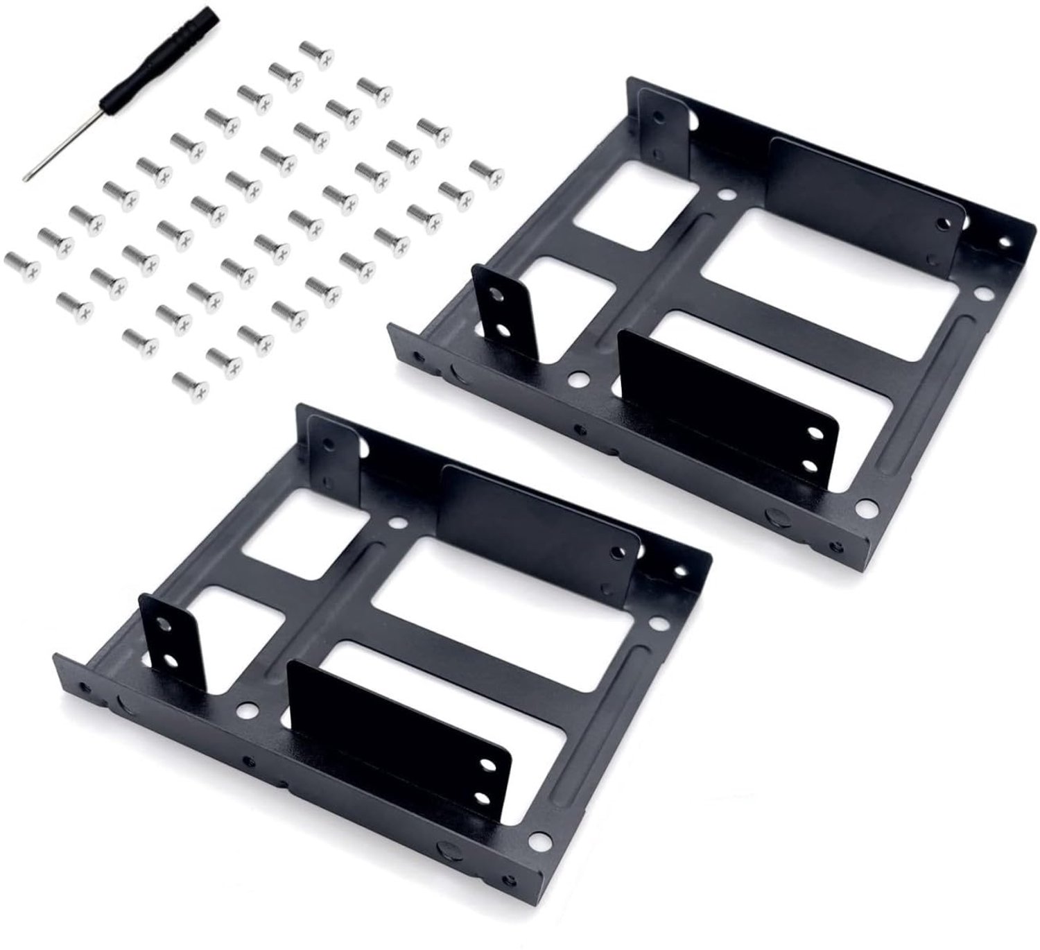 HDD SSD naar 3.5 inch Montagebeugel - Dual Layer Hard Drive Bevestiging - Geschikt voor 2.5 inch HDD SSD - Metalen Adapter - Inclusief mo...
