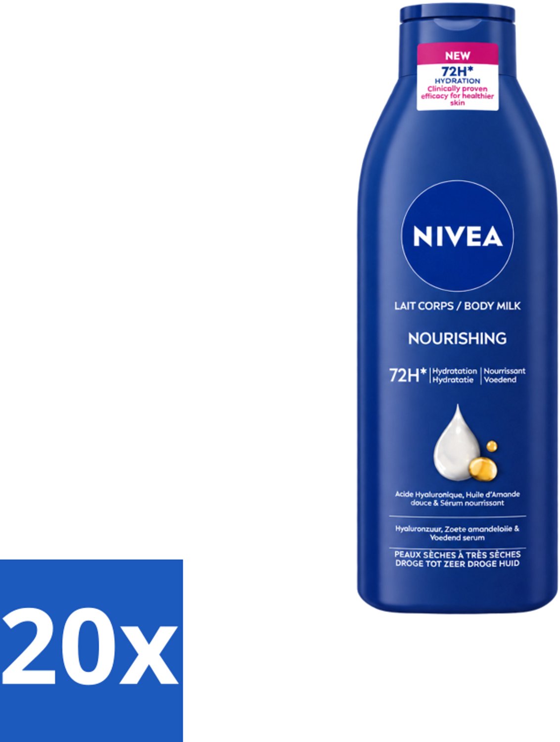20 x Nivea – Bodymilk – Original – 500 ml - Voordeelverpakking - 20 stuks