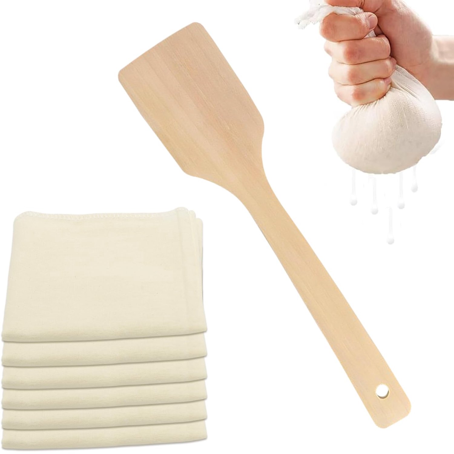 Set van 6 Katoenen Kaasdoeken voor Koken en Bakken