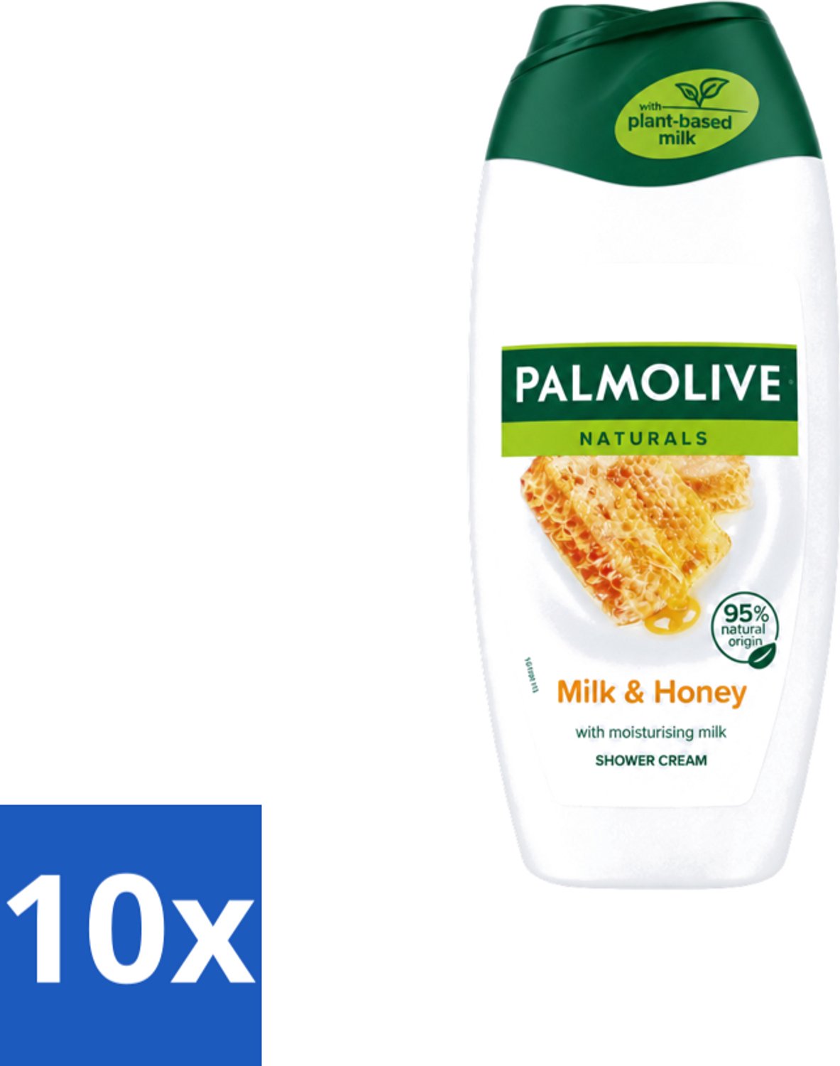 10 x Palmolive Naturals - Douchecrème - Honing & Melk - Hydraterende Melk - 250 ml - Voordeelverpakking - 10 stuks