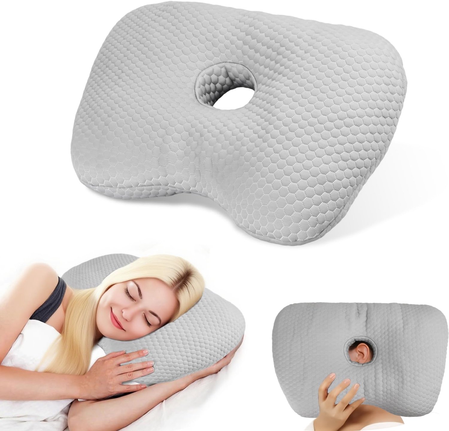 Piercing Pillow met Ovale Opening voor Comfortabele Nachtrust