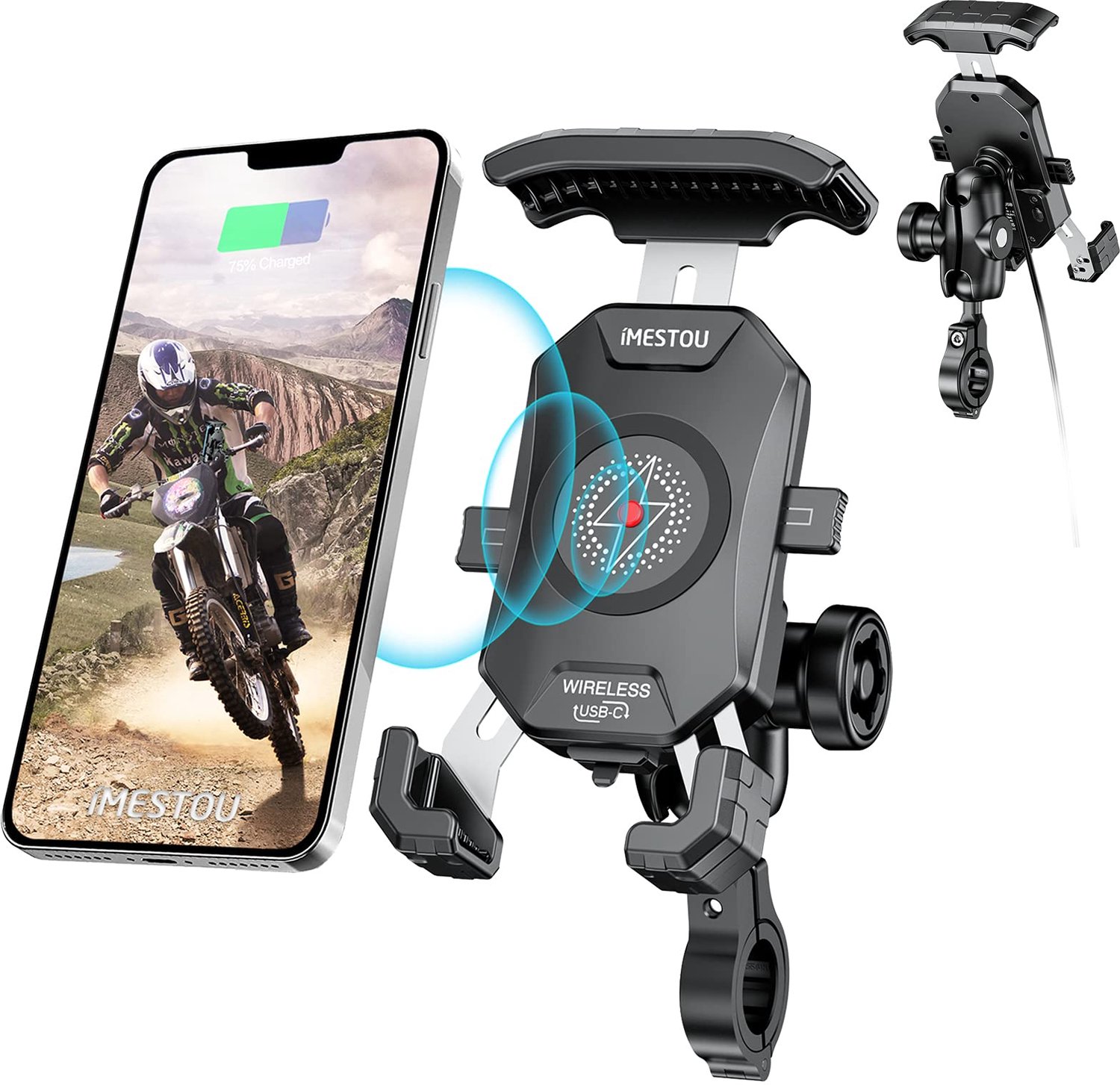 Anti-diefstal Draadloze Telefoonlader voor Motoren