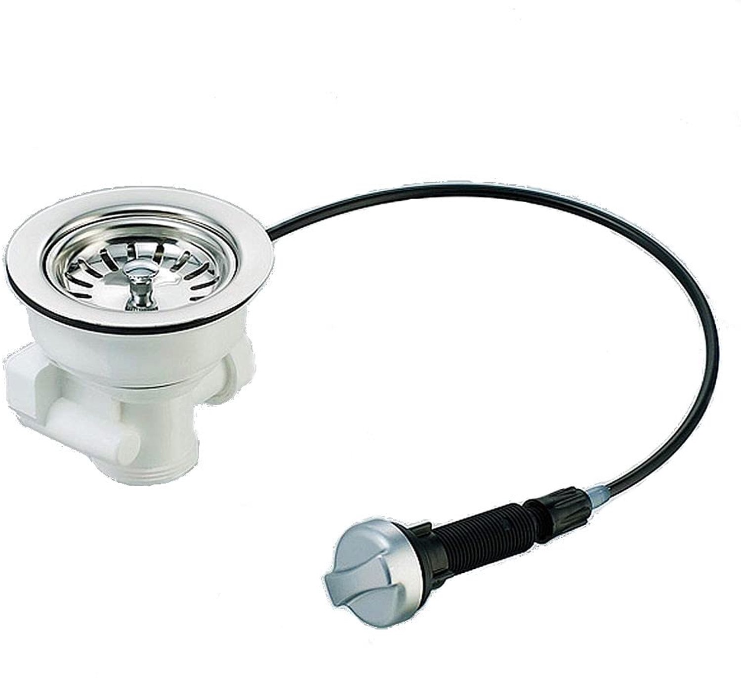 Zeefkorf Excenterventiel 3 1/2 inch met Draaiknop - Afvoer met Overloopaansluiting