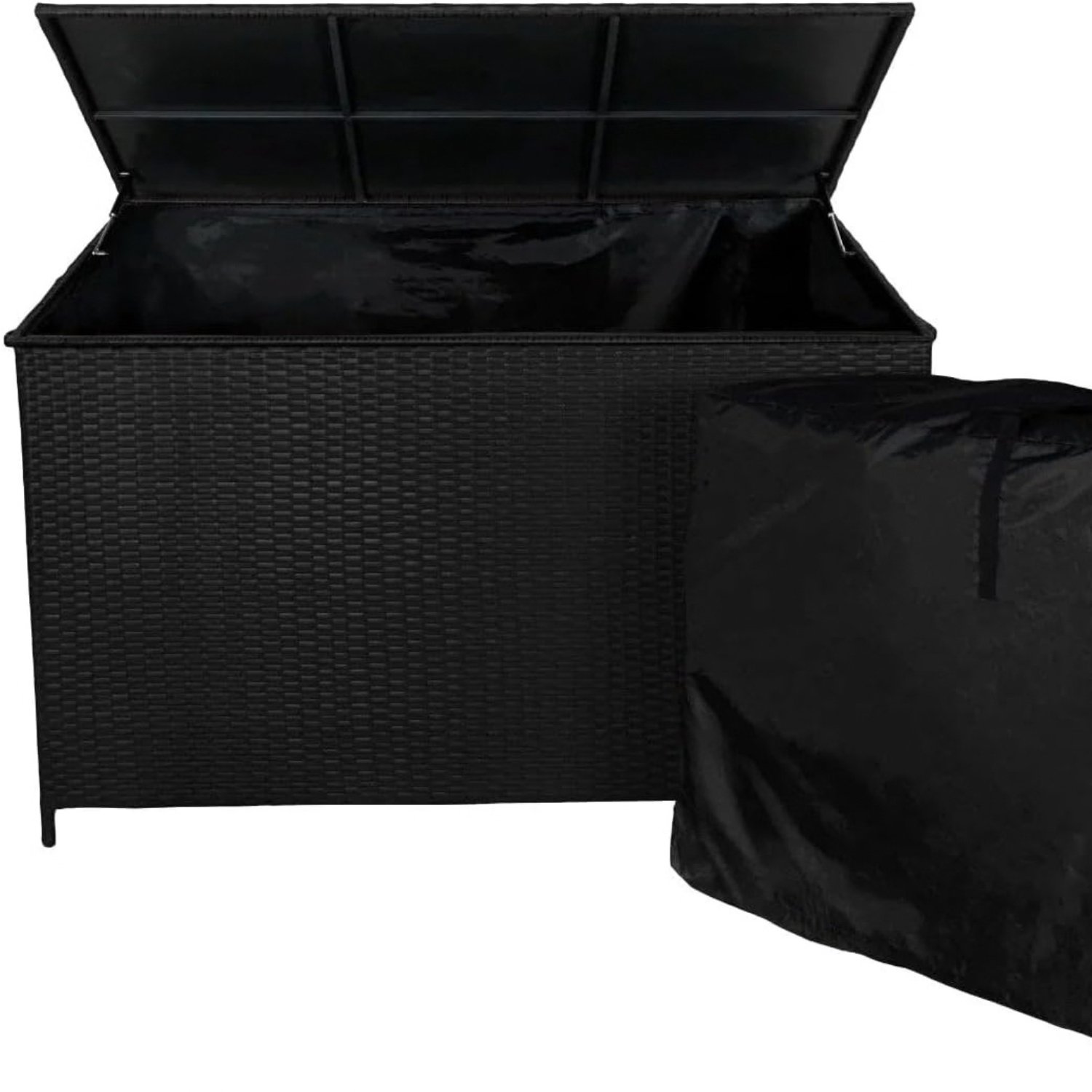 Opbergbox Tuinkussenbox - Opbergbox Tuin - Opbergkist Buiten - Kussen Opbergtas-Zwart