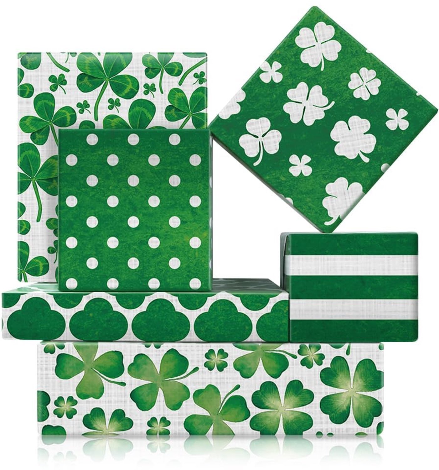 St. Patrick's Day Inpakpapier met Klaverontwerpen