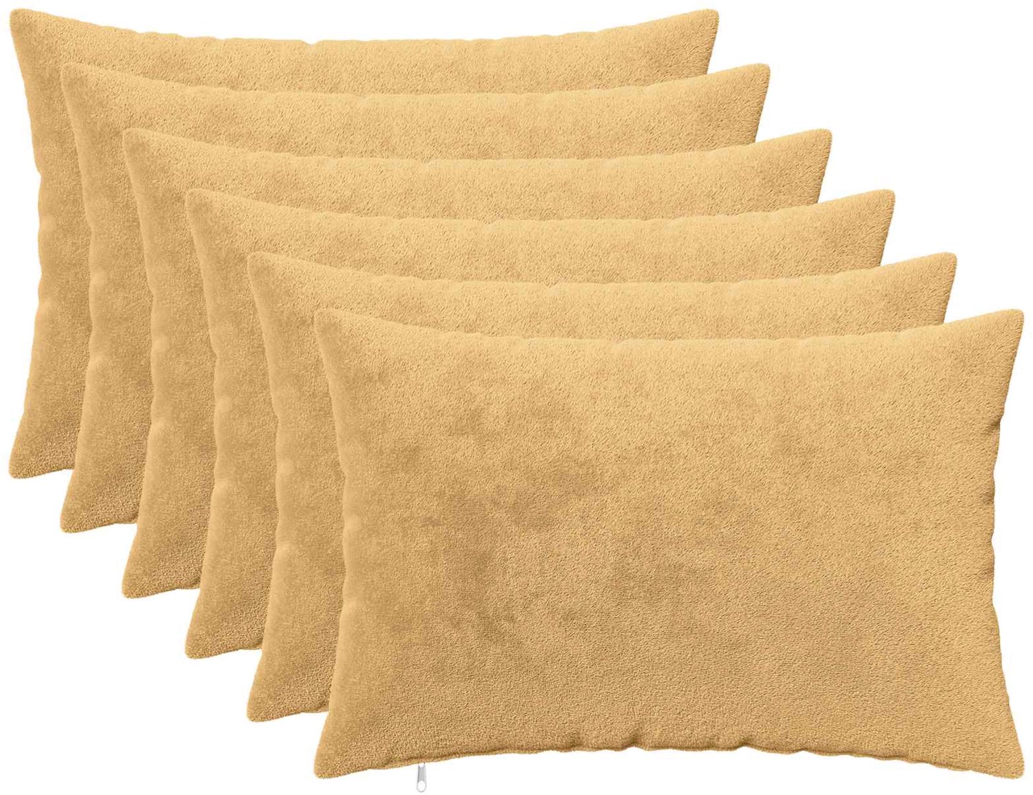 vidaXL Dekenkussen - 6 - st - HEERLEN - Taupe - 30 - x - 50 - cm - Flanel