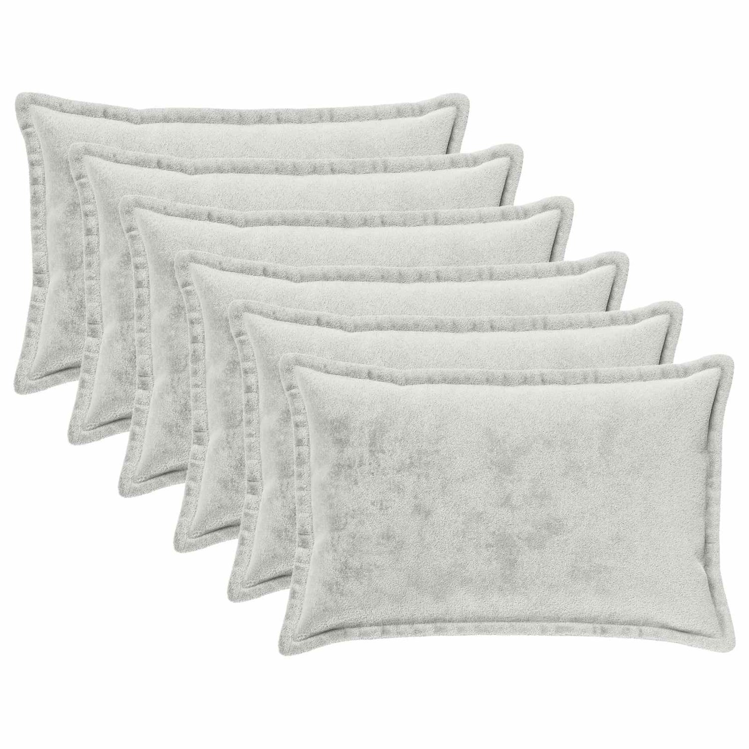 vidaXL Dekenkussen - 6 - st - HOUTEN - Lichtgrijs - 30 - x - 50 - cm - Flanel