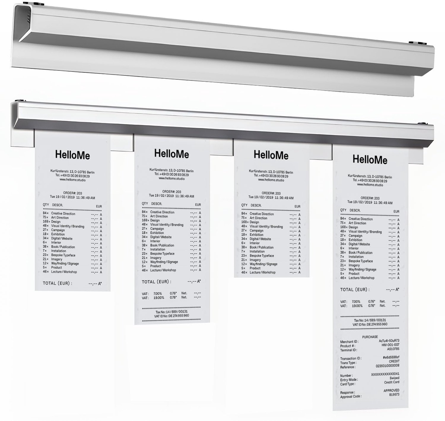 Set van 2 Aluminium Ticketrails voor Kantoor en Horeca