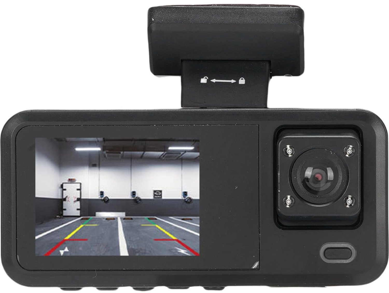 Dashboardcamera 3-kanaals - 1080p Voorkant - Interieurcamera 720p - Achtercamera 640p - 170° Wijdhoeklens - 2 Inch LCD Display - Autocamera