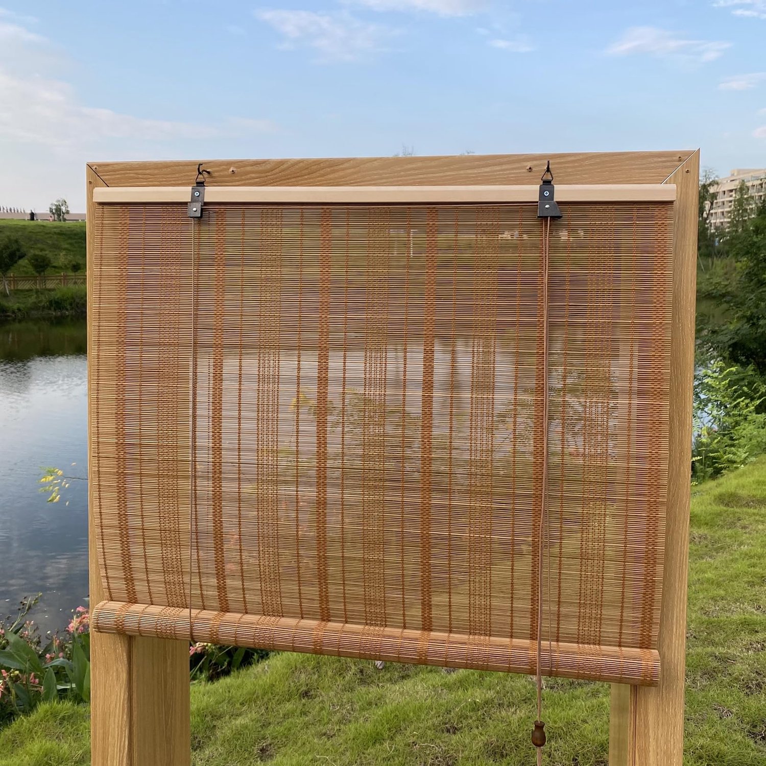 Bamboe Rolgordijn 61 x 188 cm - Lichtfilterend voor Binnen en Buiten