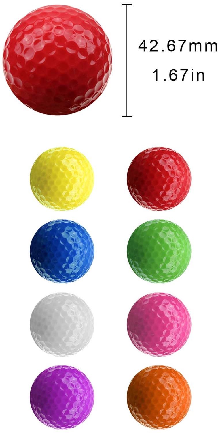 Set van 8 Kleurrijke Golfballen voor Buiten en Binnen — afbeelding 5