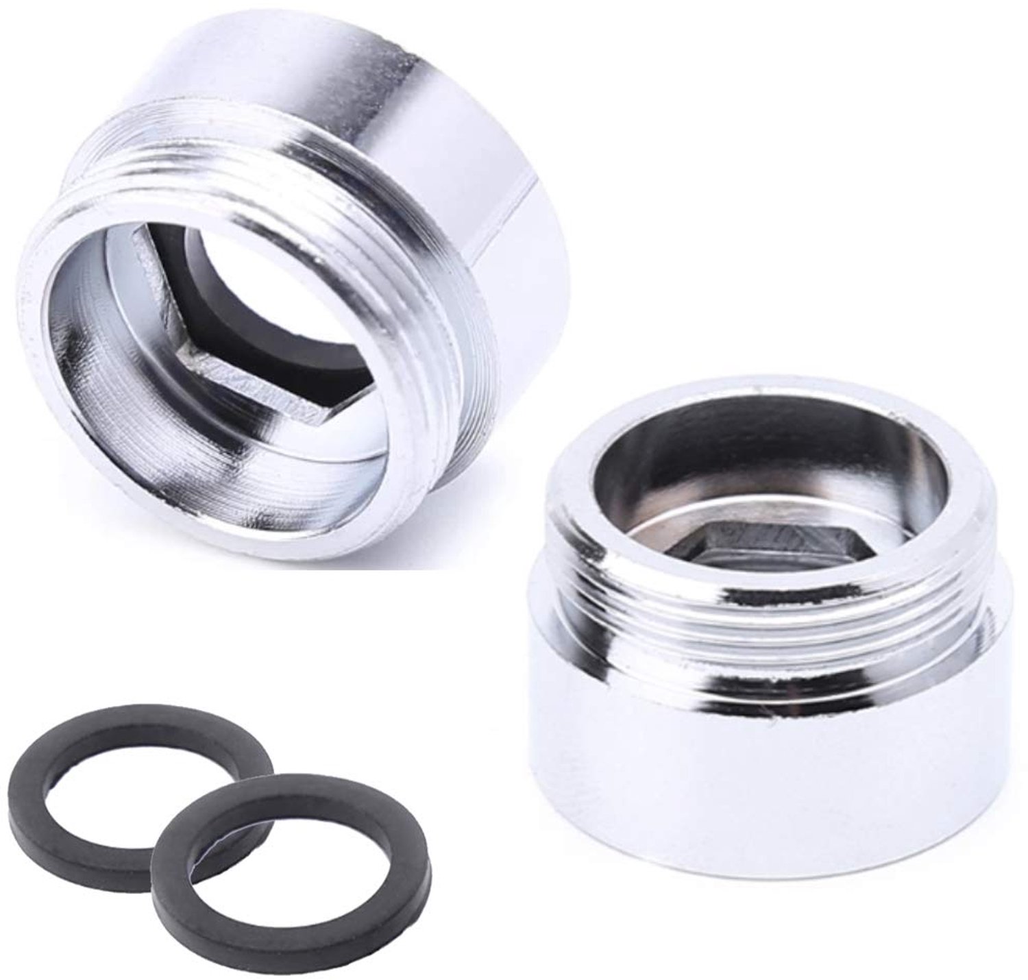 2 Stuks Metalen Kraanadapter voor Keukenkraan (F20 tot M22)