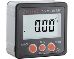 KZQ Digitale hoekmeter en inclinometer met magneet - LCD-display en verstelbare beugel - Voor timmerwerk bouw auto en metselwerk - Zwart