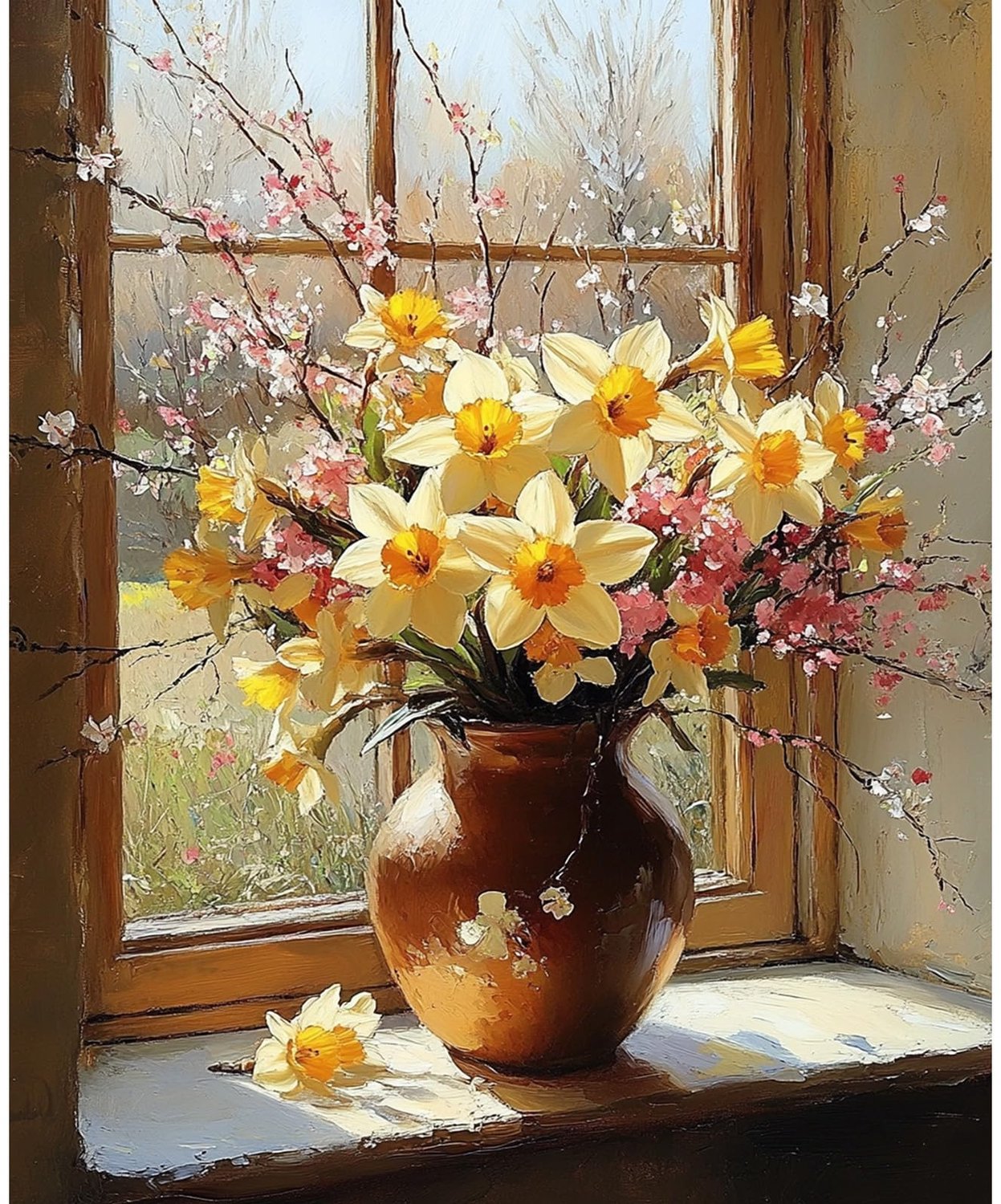 Schilderij met nummers voor volwassenen - Bloemen thema - 30x40cm