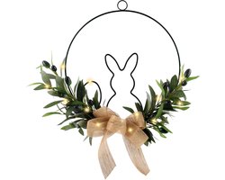 Paaskrans met Lichtketting - 30 cm Decoratie voor Deur