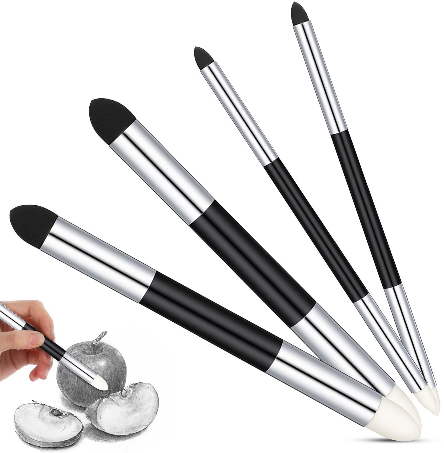 4 Stuks Kunstenaars-Mengspons - Professionele Tekenaccessoires