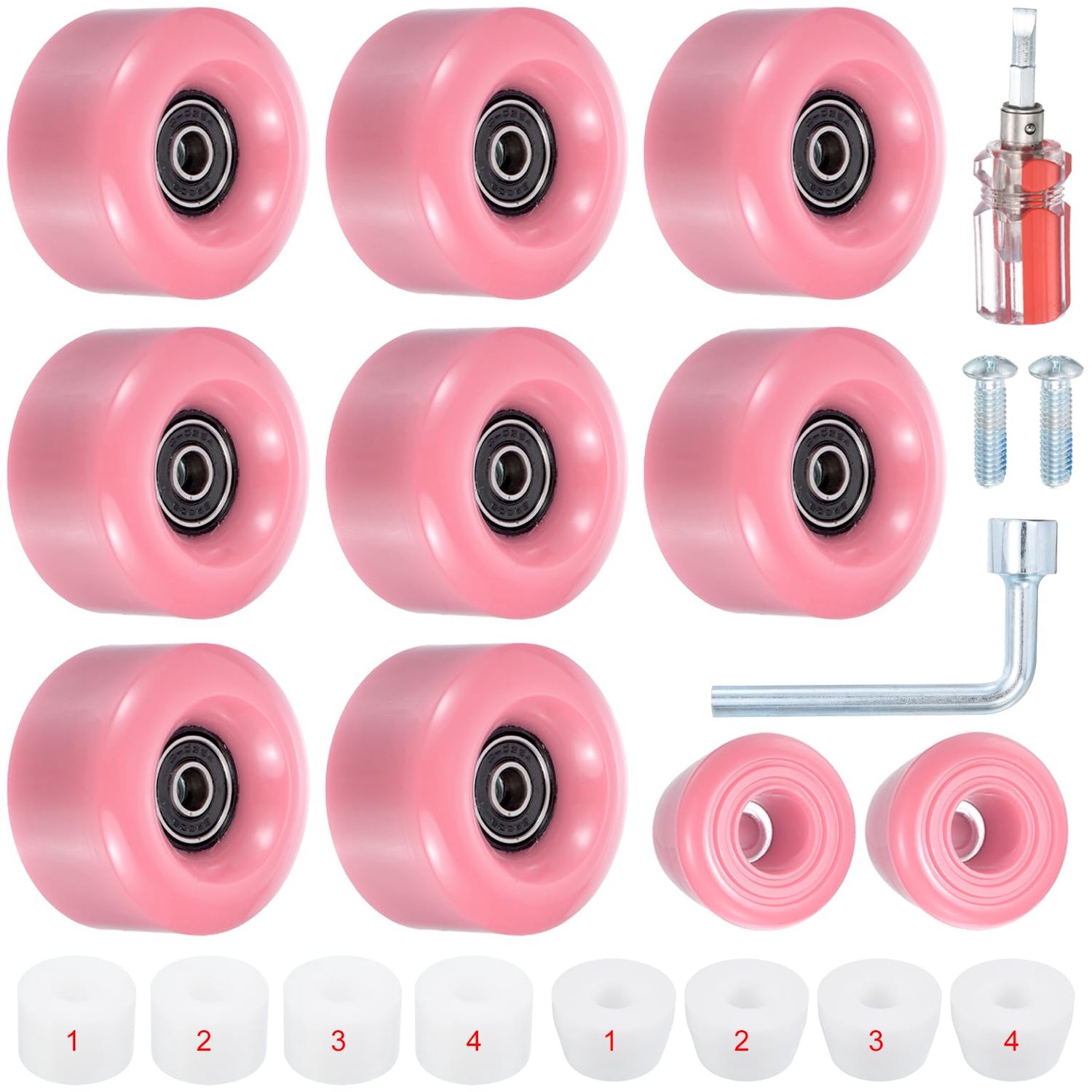 Set van 8 Rolschaatswielen met Lagere