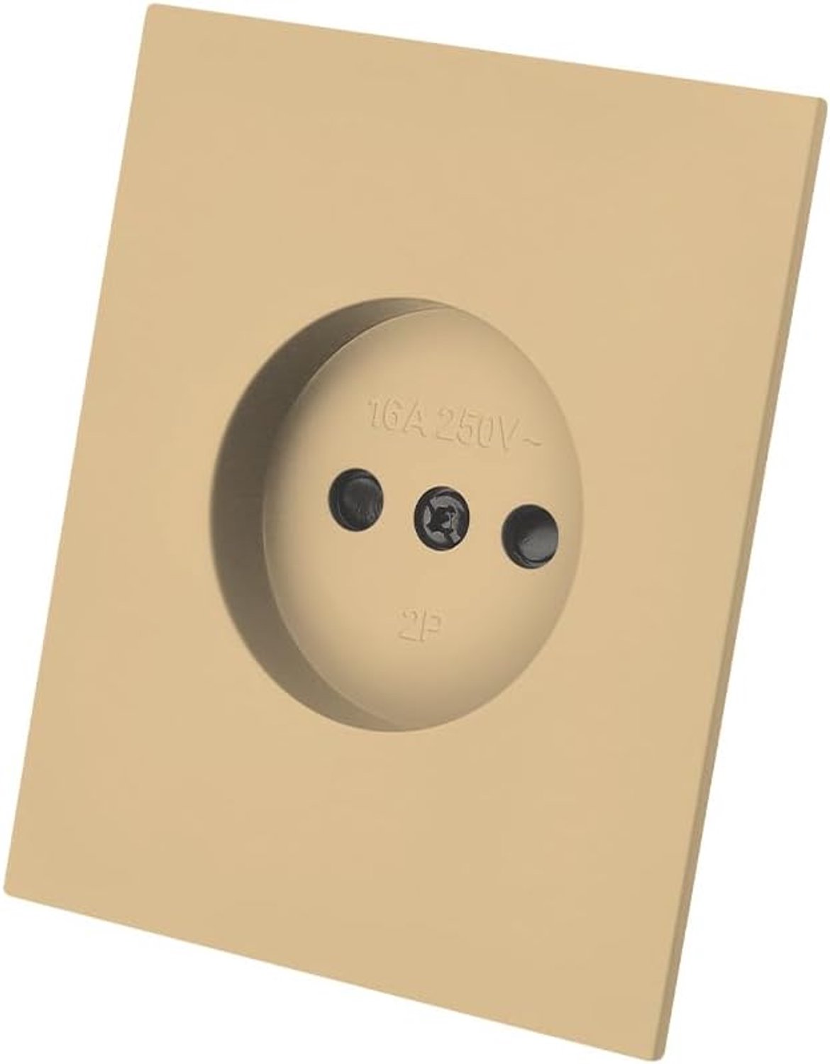 Wandstopcontact 5 mm - inbouw - hoge temperatuur, mat goud - geschikt voor thuis en kantoor - ServiceTopper