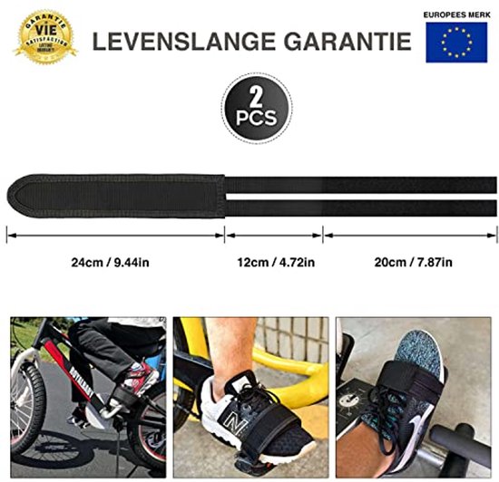 Fiets Pedalenriem Set van 2 - Verstelbare Nylon Voetsteun van fiets — afbeelding 2