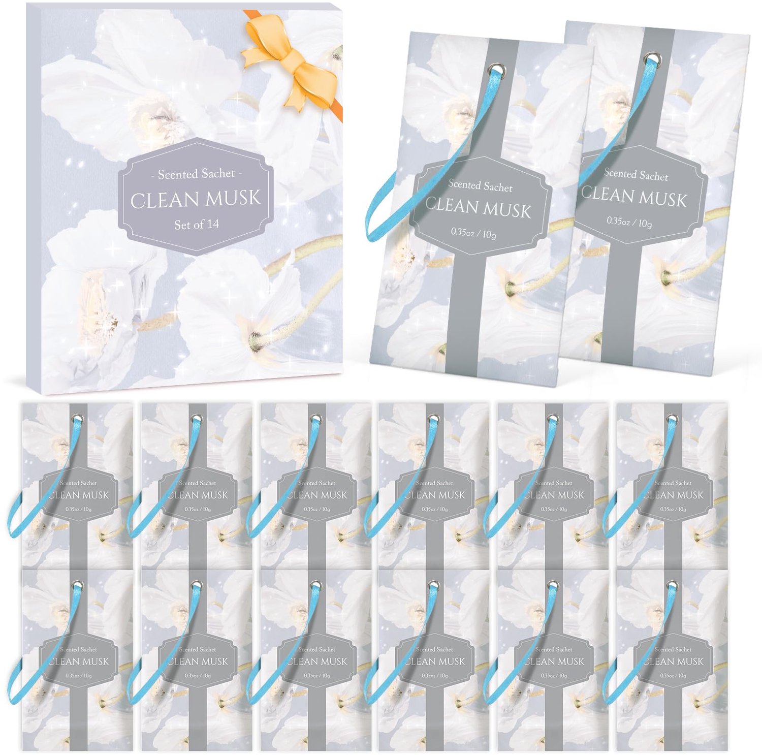 Geurzakjes 14 stuks - Geur van pure muskus - Geurzakjes kledingkast - Geurzakjes voor laden - Multifunctioneel gebruik - Ideaal cadeau - Geurzak
