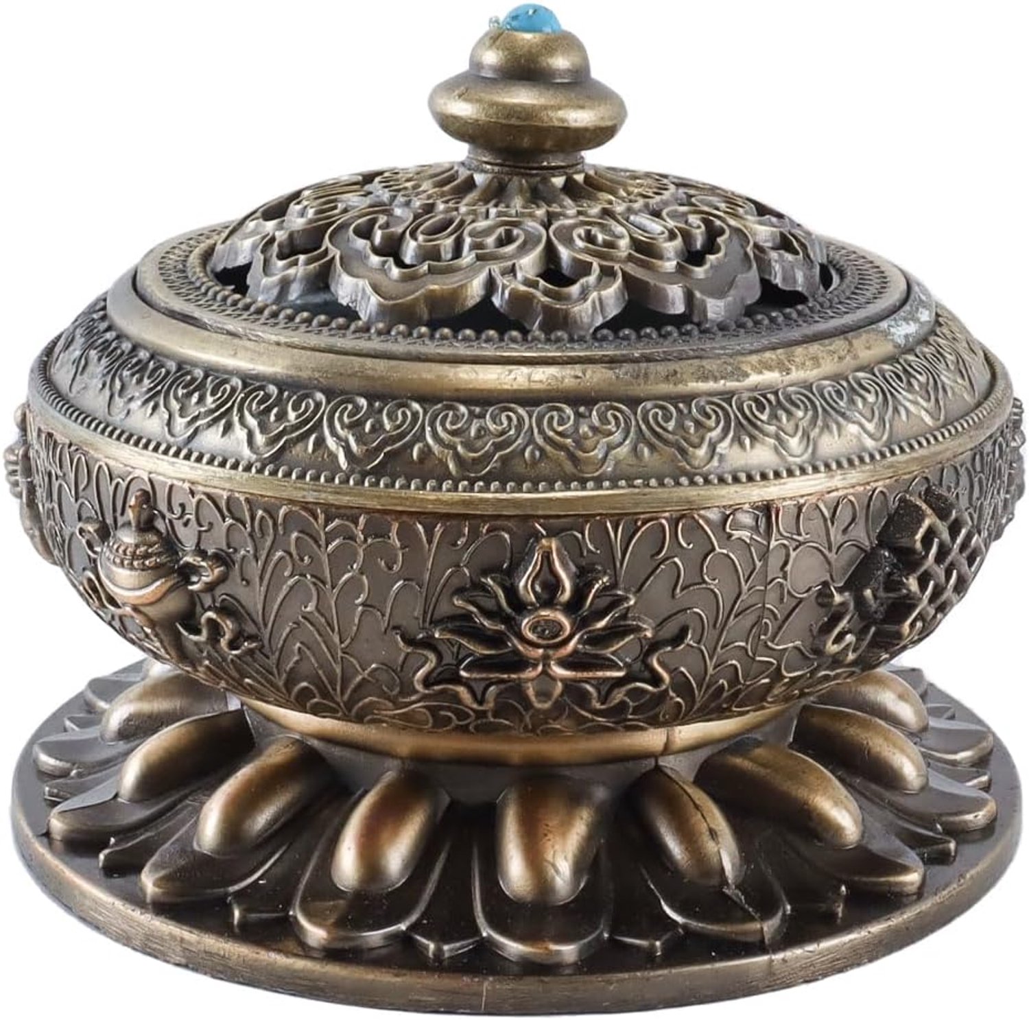 Wierookbrander - bronzen zinklegering - antiek ontwerp - voor yoga en theekamerdecoratie - ServiceTopper