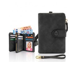 Luxamore® Dames Portemonnee – Portemonnee Dames Klein – Portefeuille Dames – Veel Vakken – Rits Portemonnee – RFID Beschermd – Zwart – Creditcardhouder – Cadeau voor Vrouwen