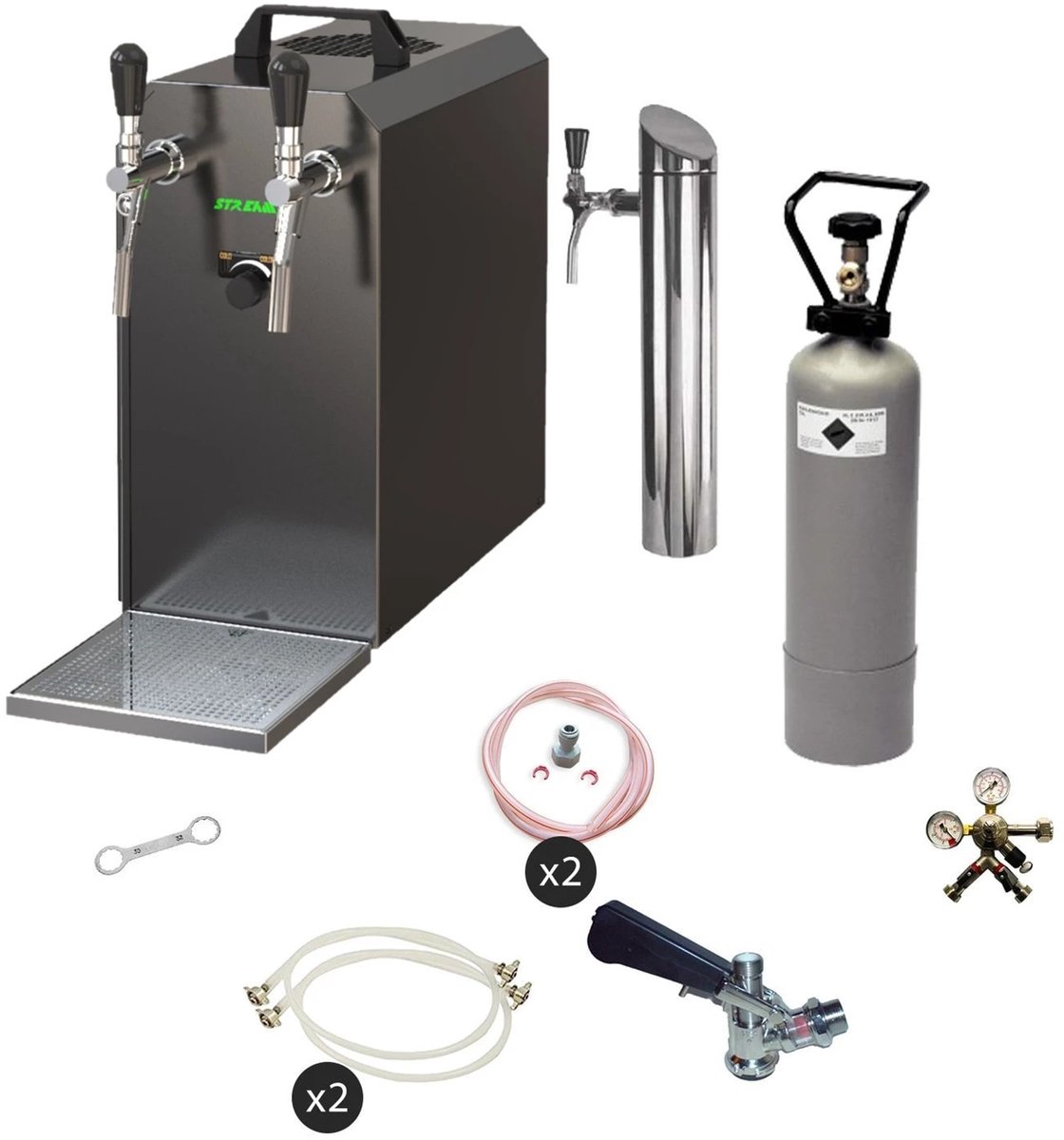 Onderbouwbaar Biertapset STREAM 50, 2-Leidings-Droogkoeler tot 55 l/u, Compleetset