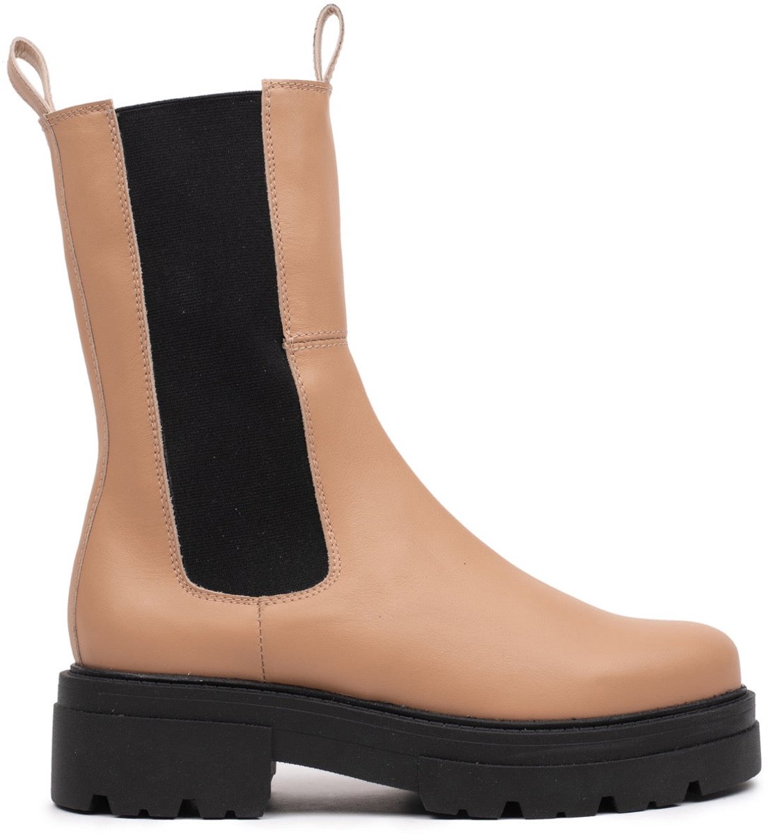 Omnio shari hoge chelsea boots camel leer