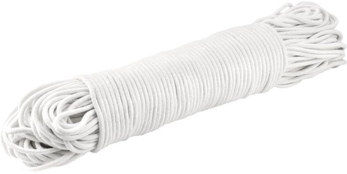 Zacht katoenen touw - 100 m x 6 mm - wit gevlochten koord voor handwerk, decoratie en tuinprojecten