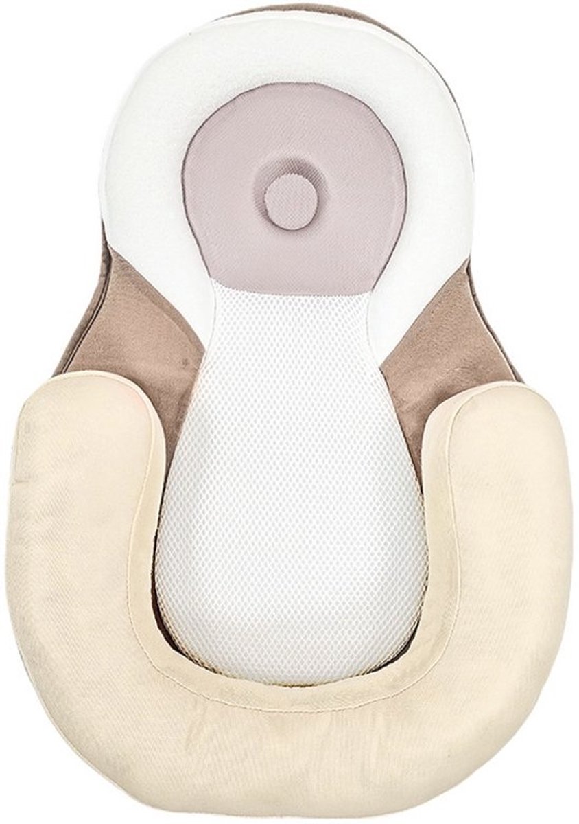 Baby nest - draagbaar - memoryfoamkussen - ademend en huidvriendelijk - beige