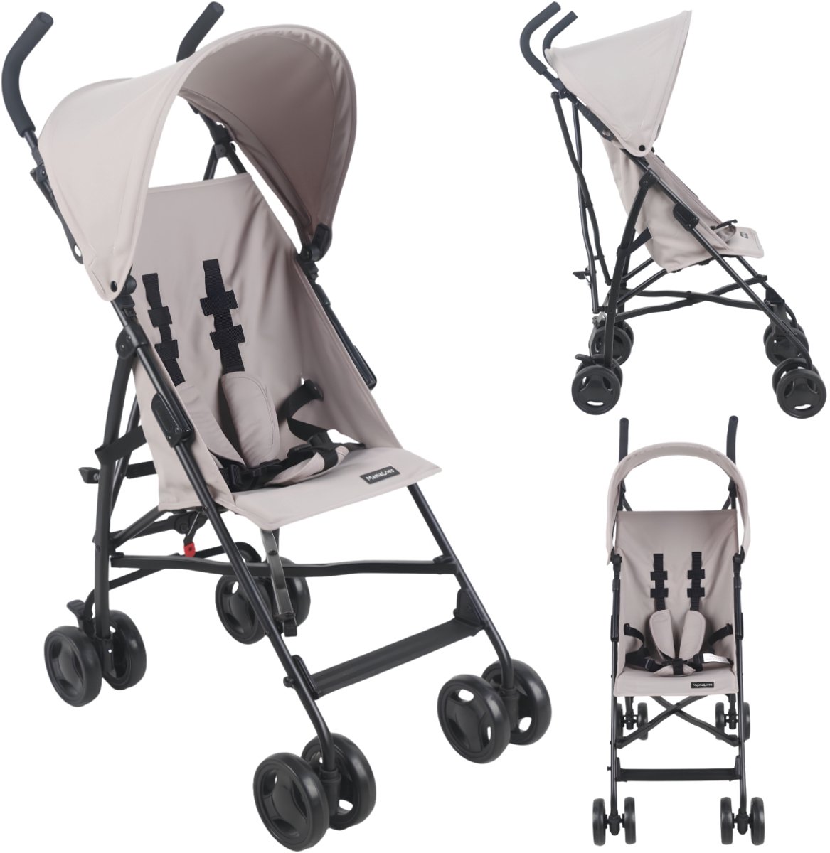 MamaLoes Milan Taupe 1 Stand Buggy van MamaLoes