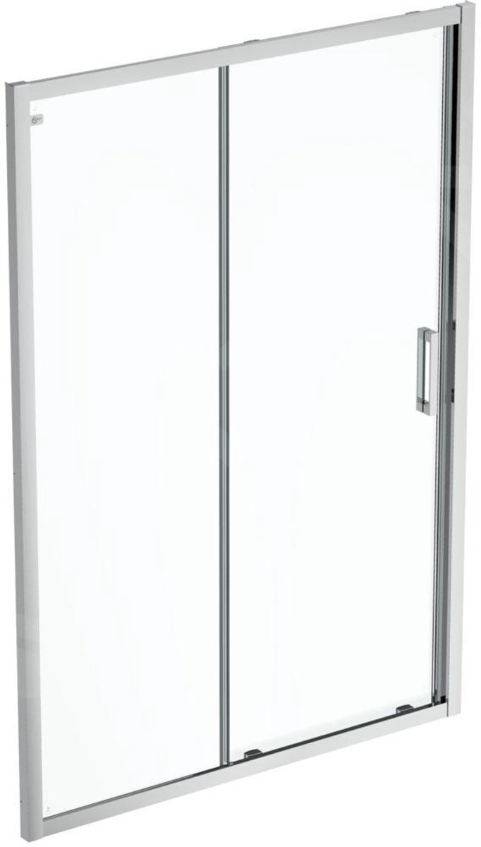 Schuifdeur, 2-delig, 1000 mm, silver bright/helder glas
