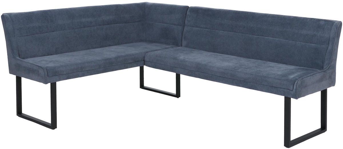 MCW Hoekbank MCW-O81, eetkamerbank, (310 g/m²) chenille stof/textiel, metaal, 159 x 210 cm ~ blauw