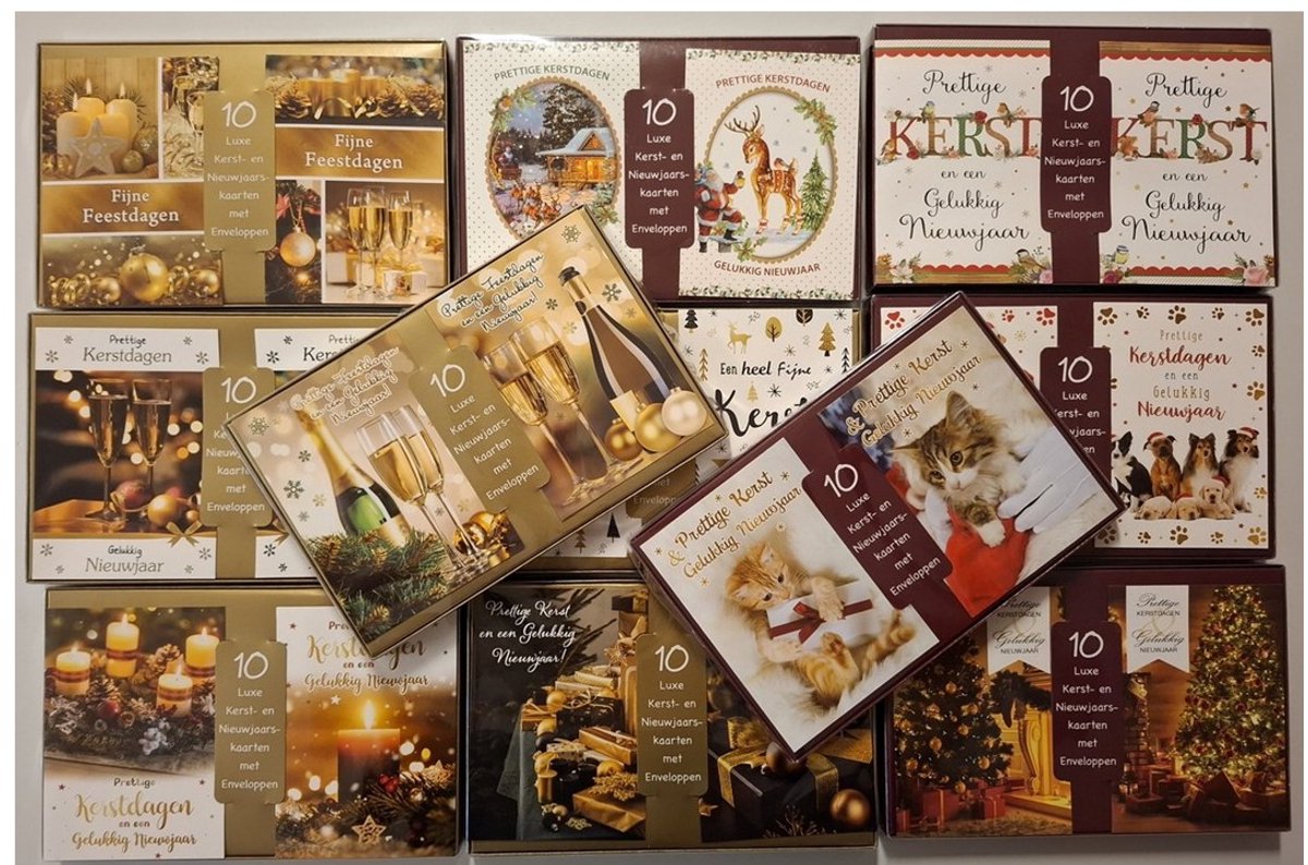 20 stuks Luxe Kerstkaart en Nieuwjaarskaart met envelop