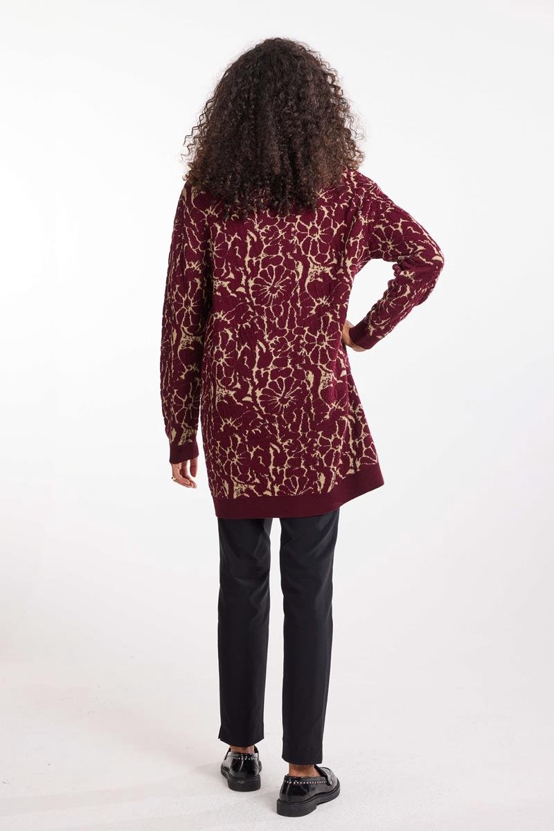 DIDI Dames Pullover Amara Wine red Alivio jacquard maat 40