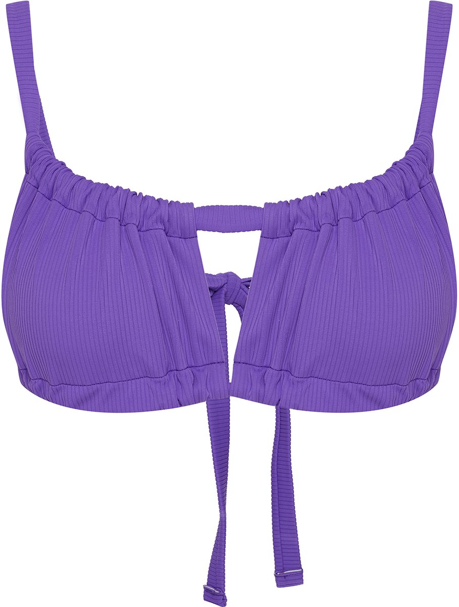 ESOTIQ Reef - Bandeau-bikinitop - Geribde stof - Verstelbare cups Paars